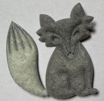 Filz-Fuchs silber-grau